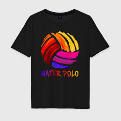 Футболка оверсайз мужская Мяч для водного поло, цвет: черный
