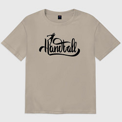 Футболка оверсайз мужская Handball lettering, цвет: миндальный