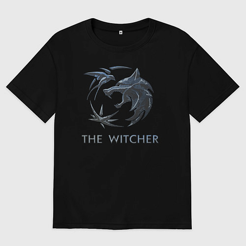 Мужская футболка оверсайз Ведьмак Белый волк Геральт / Черный – фото 1
