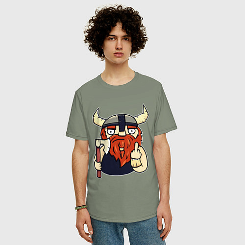 Мужская футболка оверсайз Викинг / Авокадо – фото 3