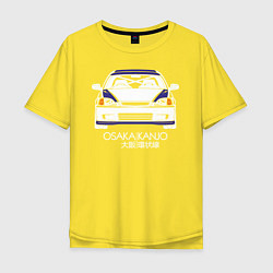 Футболка оверсайз мужская Honda Civic EK, Osaka Kanjo, цвет: желтый