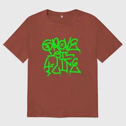 Футболка оверсайз мужская GROVE STREET 4 LIFE, цвет: кирпичный