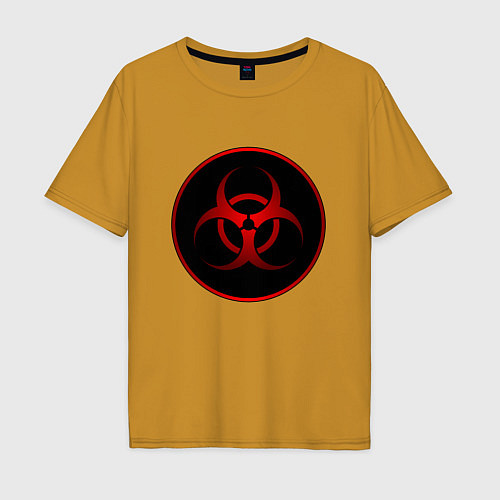 Мужская футболка оверсайз Biohazard / Горчичный – фото 1