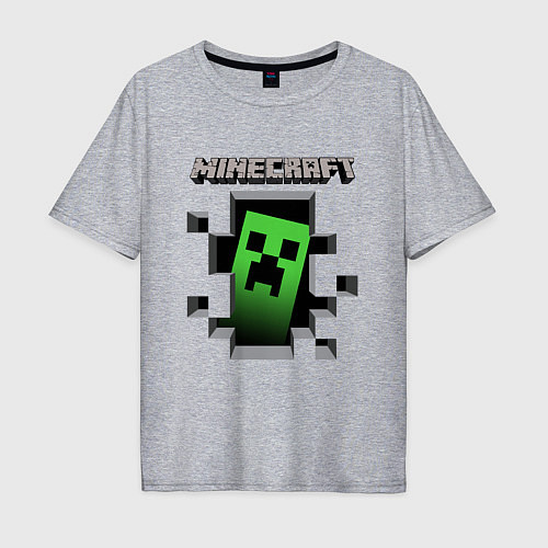 Мужская футболка оверсайз Minecraft / Меланж – фото 1