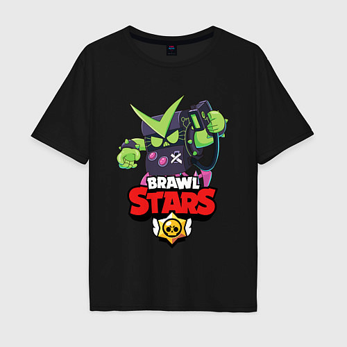 Мужская футболка оверсайз BRAWL STARS VIRUS 8-BIT / Черный – фото 1