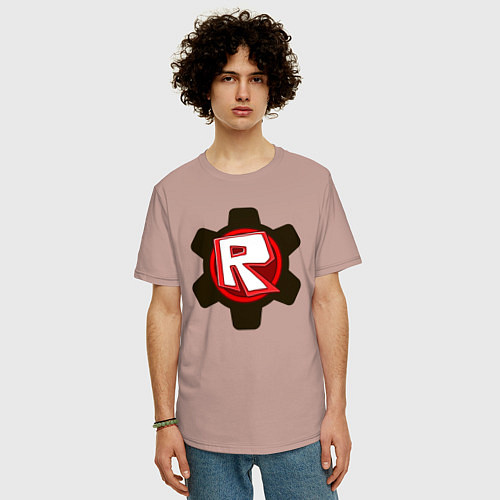 Мужская футболка оверсайз ROBLOX / Пыльно-розовый – фото 3