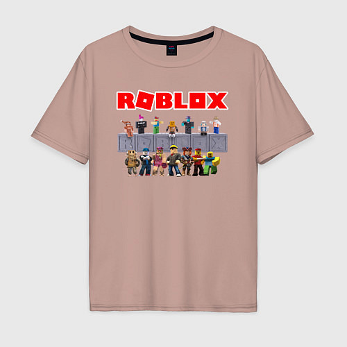 Мужская футболка оверсайз ROBLOX / Пыльно-розовый – фото 1