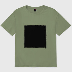Футболка оверсайз мужская ЧЕРНЫЙ КВАДРАТ, цвет: авокадо
