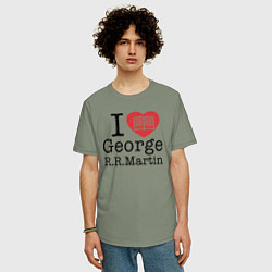 Футболка оверсайз мужская I Love George Martin, цвет: авокадо — фото 2