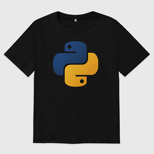 Мужская футболка оверсайз Python / Черный – фото 1