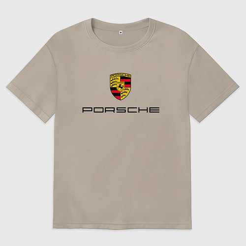 Мужская футболка оверсайз PORSCHE / Миндальный – фото 1