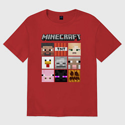 Футболка оверсайз мужская MINECRAFT, цвет: красный
