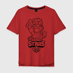 Футболка оверсайз мужская Brawl Stars SANDY раскраска, цвет: красный