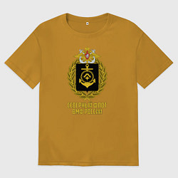 Футболка оверсайз мужская Северный флот ВМФ России, цвет: горчичный