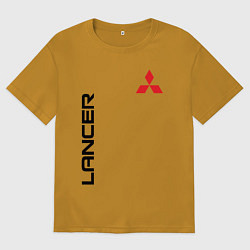 Футболка оверсайз мужская MITSUBISHI LANCER, цвет: горчичный