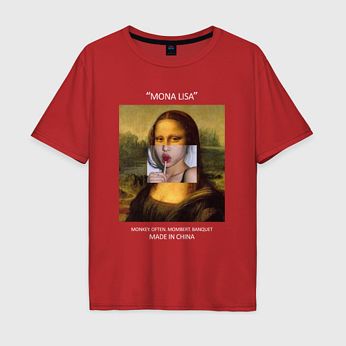 Мужская футболка оверсайз Mona Lisa / Красный – фото 1