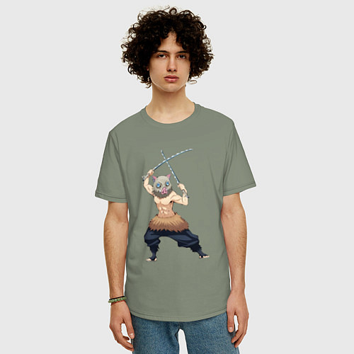 Мужская футболка оверсайз KIMETSU NO YAIBA / Авокадо – фото 3