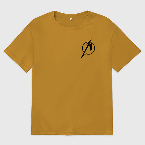 Мужская футболка оверсайз Metallicaспина / Горчичный – фото 1