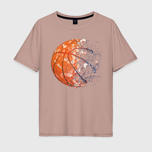Мужская футболка оверсайз BasketBall / Пыльно-розовый – фото 1