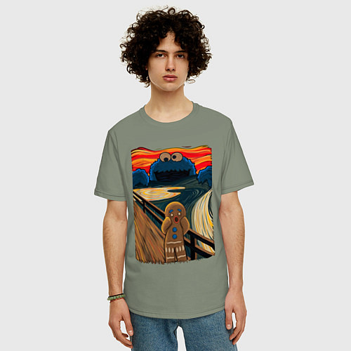 Мужская футболка оверсайз КОРЖИК КРИК / Авокадо – фото 3