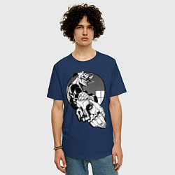 Футболка оверсайз мужская Дзюдзо, цвет: тёмно-синий — фото 2