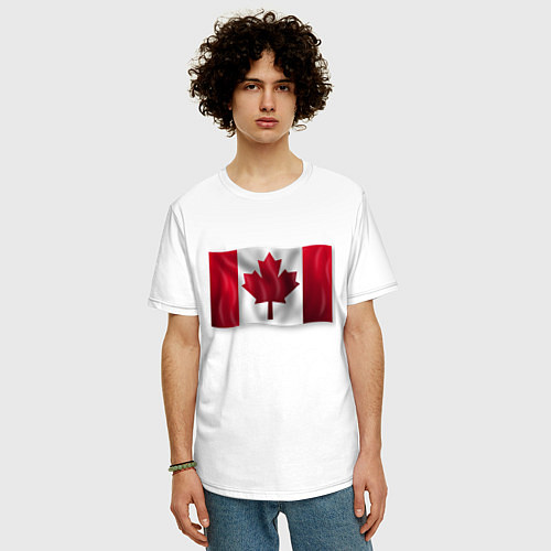 Мужская футболка оверсайз Канада / Белый – фото 3