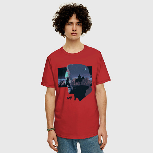 Мужская футболка оверсайз Westworld / Красный – фото 3