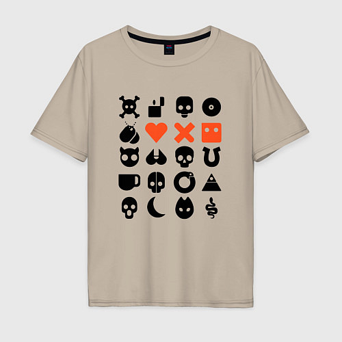 Мужская футболка оверсайз LOVE DEATH ROBOTS LDR / Миндальный – фото 1