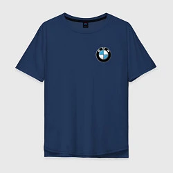 Футболка оверсайз мужская BMW, цвет: тёмно-синий
