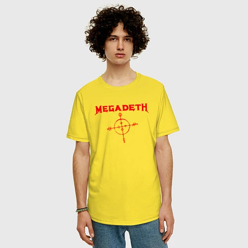 Мужская футболка оверсайз Megadeth / Желтый – фото 3