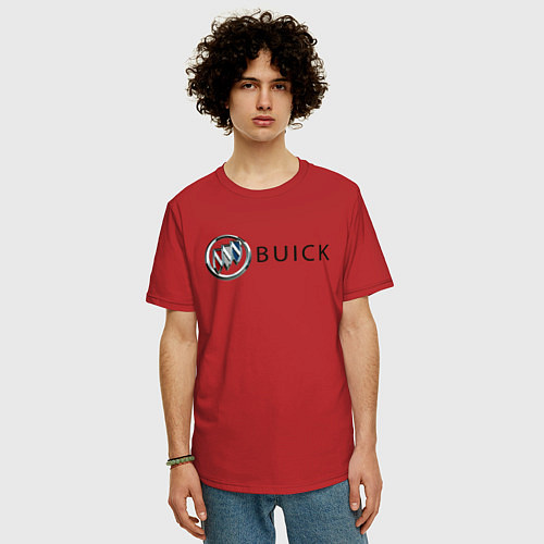 Мужская футболка оверсайз Buick / Красный – фото 3