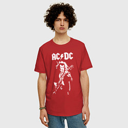 Футболка оверсайз мужская ACDC, цвет: красный — фото 2