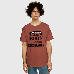 Футболка оверсайз мужская Legends are born in december, цвет: кирпичный — фото 2