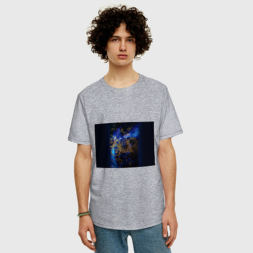 Мужская футболка оверсайз Space Geometry / Меланж – фото 3