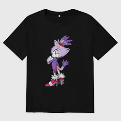 Футболка оверсайз мужская SONIC Кошка Блейз, цвет: черный