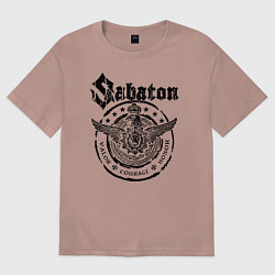 Футболка оверсайз мужская Sabaton, цвет: пыльно-розовый