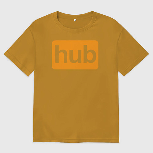 Мужская футболка оверсайз Hub / Горчичный – фото 1