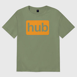 Футболка оверсайз мужская Hub, цвет: авокадо