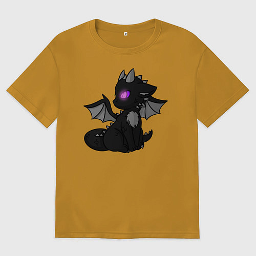 Мужская футболка оверсайз Эндар дракон / Горчичный – фото 1