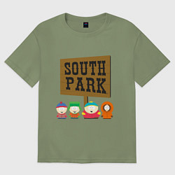 Футболка оверсайз мужская South Park, цвет: авокадо