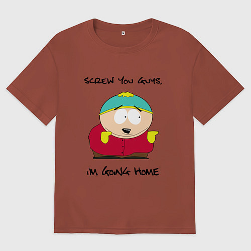 Мужская футболка оверсайз ЮЖНЫЙ ПАРК / Кирпичный – фото 1