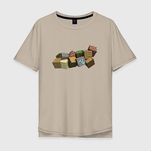 Мужская футболка оверсайз Minecraft / Миндальный – фото 1