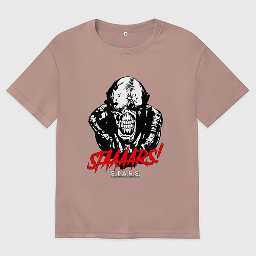 Мужская футболка оверсайз STAAAAARS! / Пыльно-розовый – фото 1