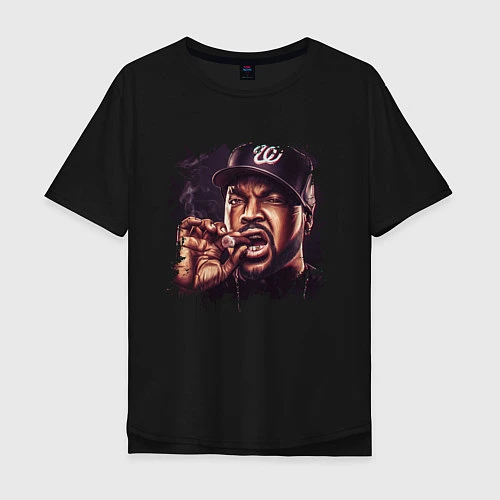 Мужская футболка оверсайз Ice Cube / Черный – фото 1