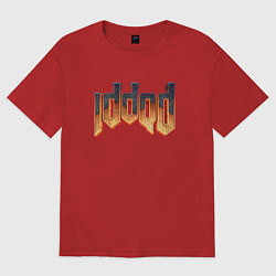 Футболка оверсайз мужская IDDQD DOOM, цвет: красный
