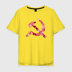 Футболка оверсайз мужская Ахегао СССР, цвет: желтый