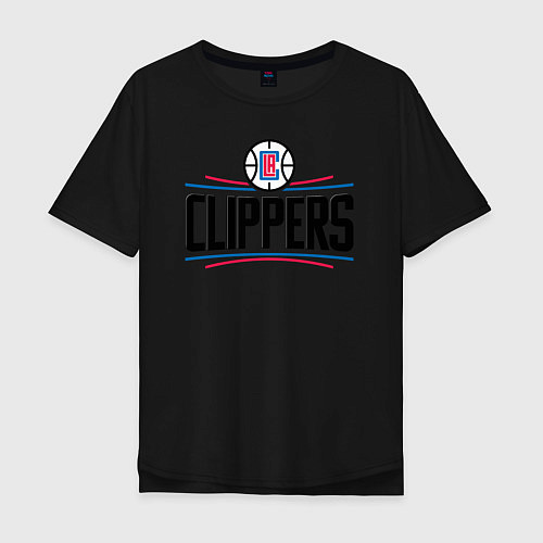 Мужская футболка оверсайз Los Angeles Clippers 1 / Черный – фото 1