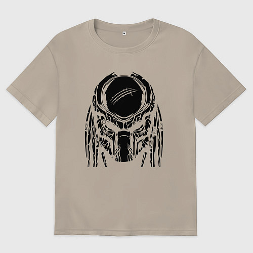 Мужская футболка оверсайз PREDATOR / Миндальный – фото 1