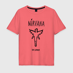 Футболка оверсайз мужская Nirvana In utero, цвет: коралловый