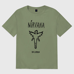 Футболка оверсайз мужская Nirvana In utero, цвет: авокадо